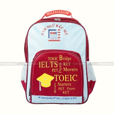 May balo trung tâm ngoại ngữ cao cấp in logo theo yêu cầu 2