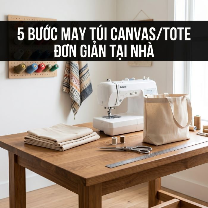 5 bước may túi vải canvas tại nhà