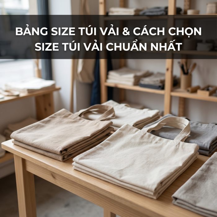 bảng size túi vải và cách chọn size túi vải chuẩn nhất