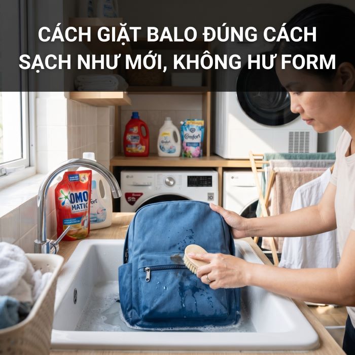 cách giặt balo đúng cách sạch như mới không hư form