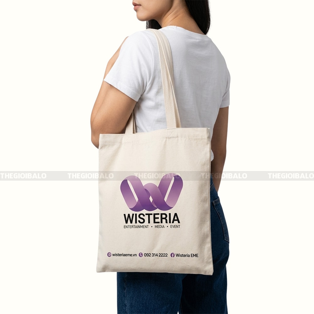 May túi tote theo yêu cầu in logo quảng cáo 3
