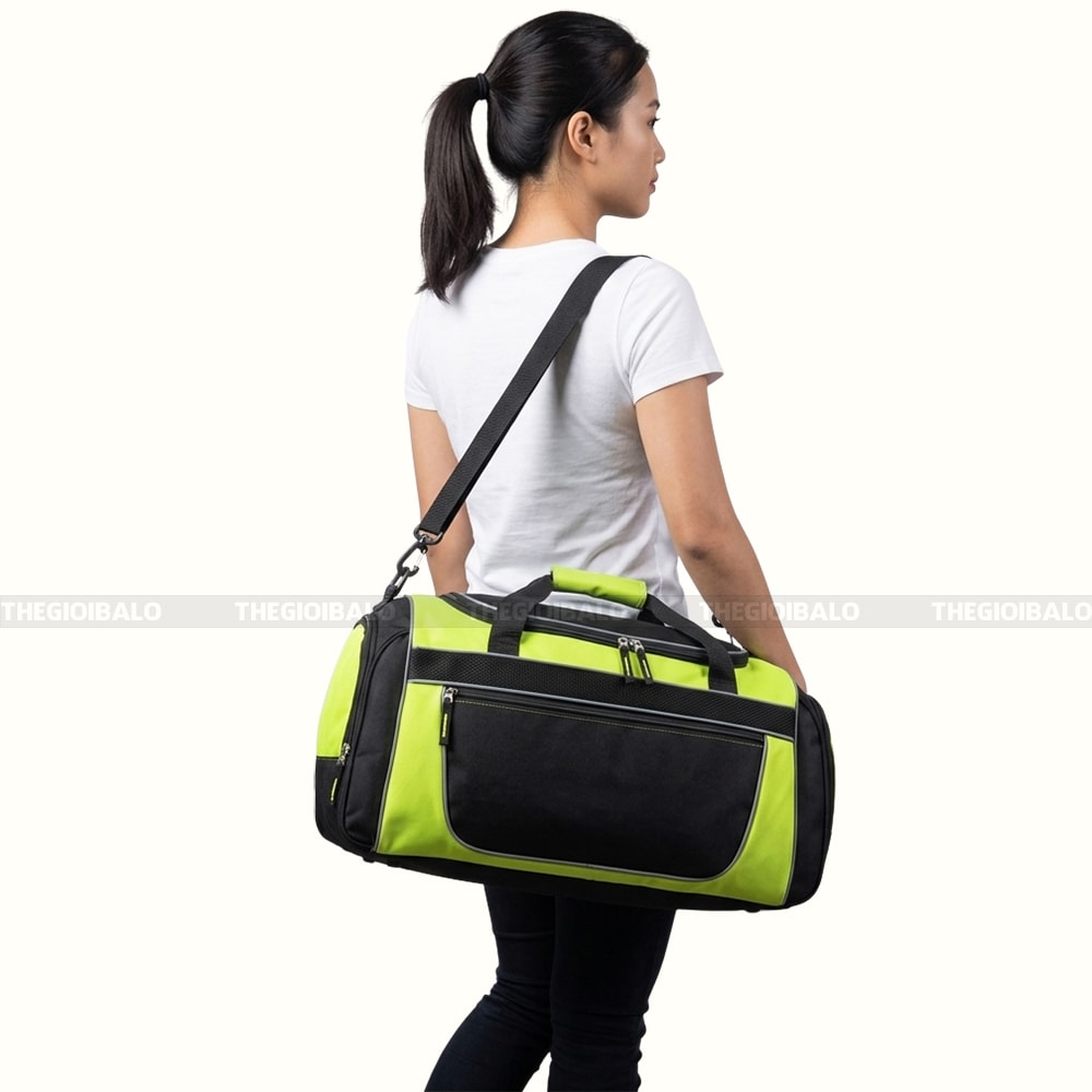 May túi trống màu đen phối xanh chuối 1