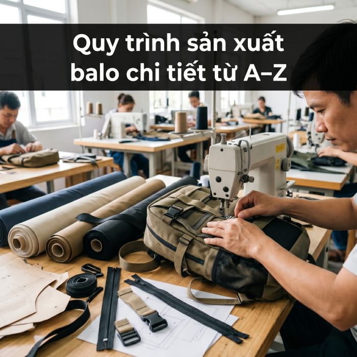 quy trình sản xuất balo chi tiết từ a-z chuẩn xưởng may